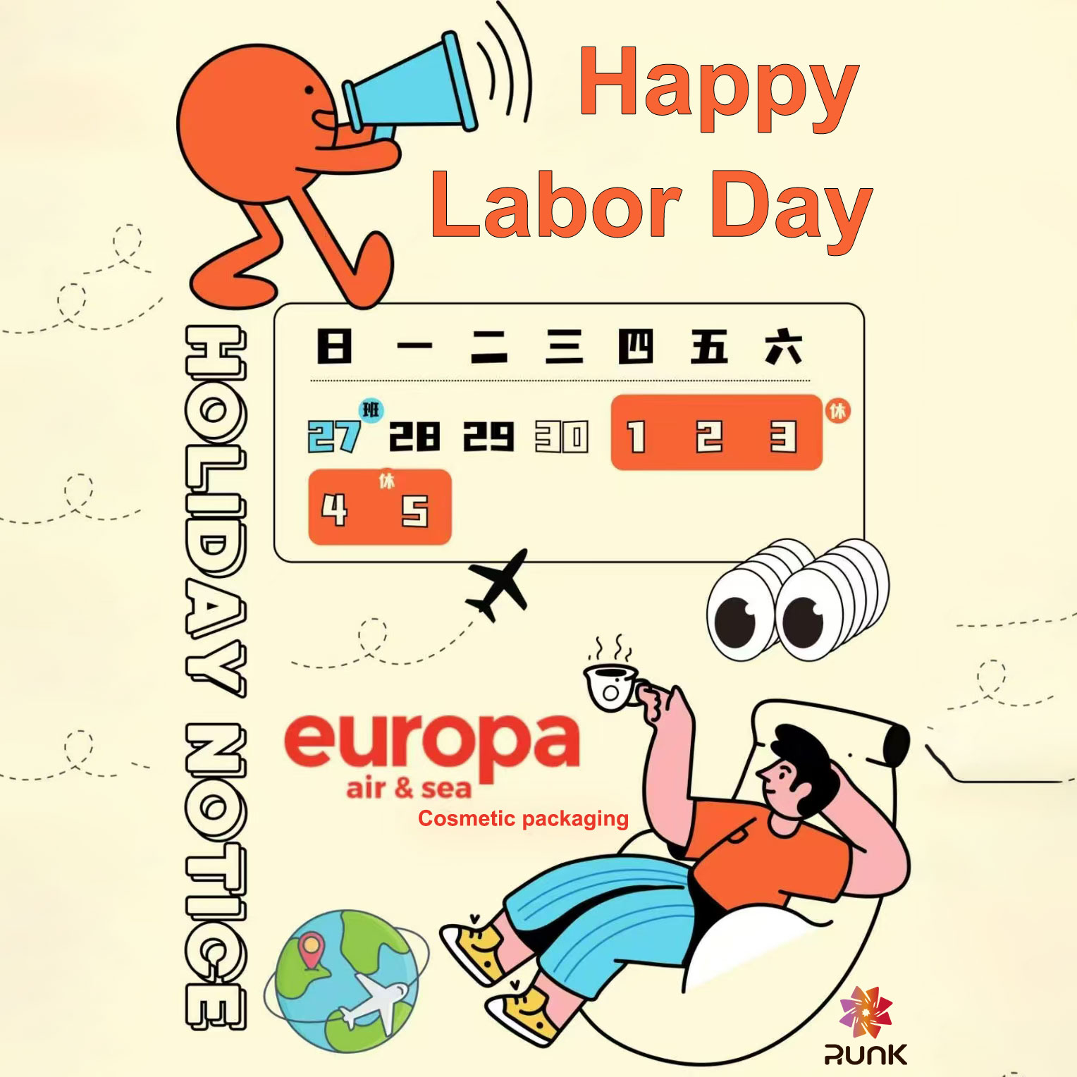 Ankündigung der Werksferien zum Internationalen Tag der Arbeit