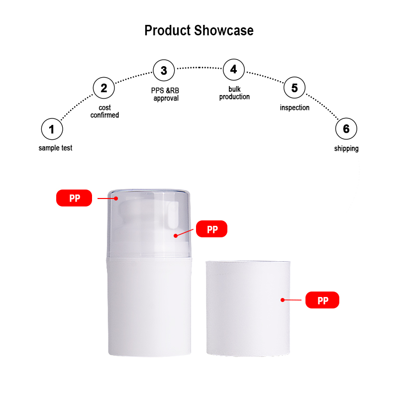 50ml airless lotion pump bottle product show